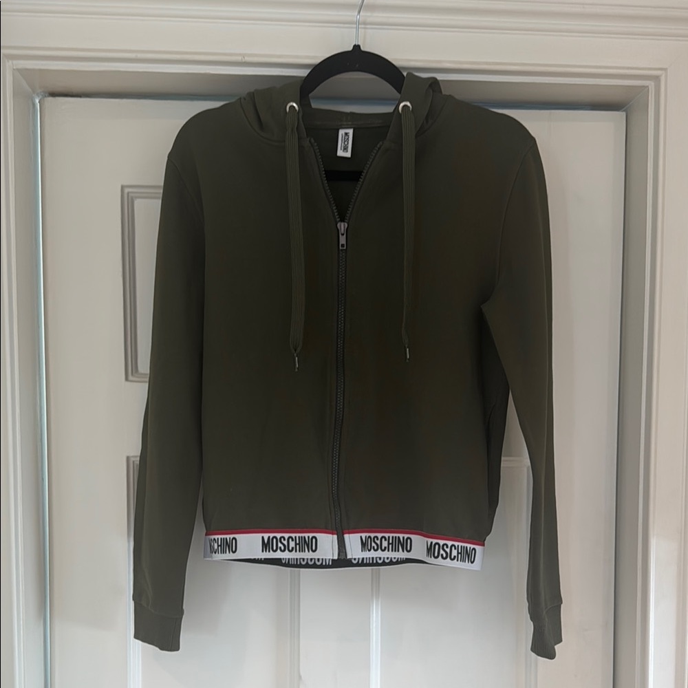 Moschino Olive Green Hoodie Sweater